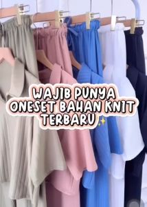 PUTRI BALQIS - YURI ONESET Setelan crop celana panjang knit maxline hornet