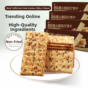 BESTORE | Salty Black Truffle Ham Soda Crackers Bulk for Snacking