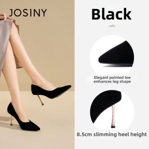 Josiny | Black High Heels Women Comfortable Pointed Toe Shoes