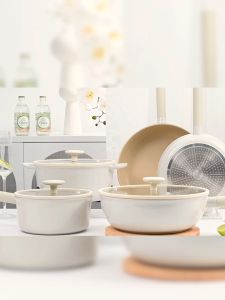 JEETEE Ceramic Non Stick Casserole with Lid  Original Cooking Pot Induction & Gas Compatible PFOA/PFAS Free 24CM/28CM Purity Ceramic Collection