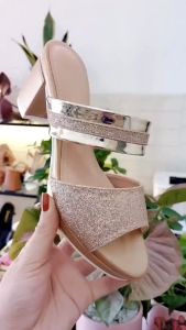 Dép sandal nữ cao gót 6cm hàng hiệu rosata màu đen thời trang cao cấp ro575