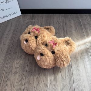 Dép Bông Dễ Thương 2025 Cho Nữ Mùa Đông Trong Nhà Chống Trượt Ấm Áp Giữ Nhiệt Đế Thấp Đế EVA Dép Bông Nhung Thoải Mái