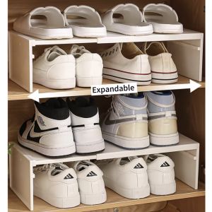 Shoe Cabinet Layered Partition Wardrobe Retractable Shoe Storage Double-layer Shoe Rack Cabinet Partition Shoe Rack