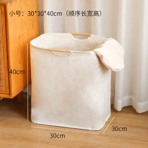 Nordic Style Foldable Dirty Clothes Basket for Bedroom Clothing Storage Japanese Simple Color Cotton Fabric Non-Handmade