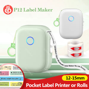 Marklife P12 MINI Bluetooth Thermal Label Printer With 1Roll 0.59"x1.18" White Adhesive Sticker Label Support DIY Label