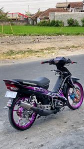 Striping Stiker Yamaha F1ZR Special Edition Hitam Ungu Violet