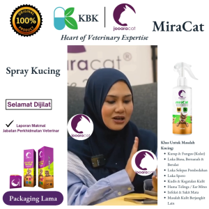 MiraCat Spray Kucing Gatal Kurap Luka Sporo Earmites Nanah Hama Telinga Fungus Jooaracat Organic Organik Spray 100mL