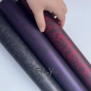 Matte Tuning Auto Accessories Red Car Wrapping Sticker Forged Carbon Fiber Vinyl for Motorcycle Vinyls Air-release Car Wrap Film