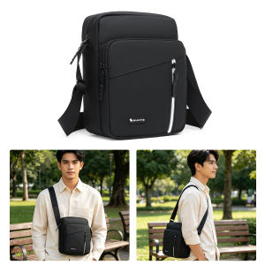 MENSPE Fashion Shoulder Bag Mens Waterproof Messenger Bag Travel Bag Business Bag Lightweight Phone Bag Large Capacity Cross Body Bag Casual Bag Fashion Leisure Sport Street Bag for College Student
