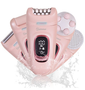 Hatteker 5-in-1 Ceramic Blade Hair Clipper for Women with LED Display USB Rechargeable Hair Trimmer Professional Haircut Machine