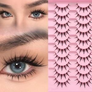 10Pairs Natural Air Feel False Eyelashes Extended Eyelash Modification Thin Multi-Layer 3D Effect Enhance Your Look Instantly