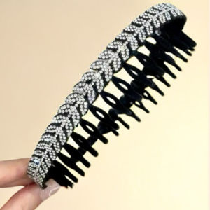 Elegant Flocking Wheat Ear Hairband Womens Hair Accessory Anti-slip Toothed Hair Clip Fashionable Hairband Hairpin