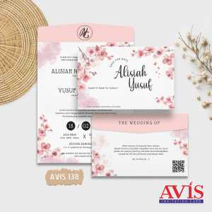(Isi 100 pcs) Blangko Undangan Kertas Undangan Pernikahan AVIS 138 Harga Termurah Gratis File Setting