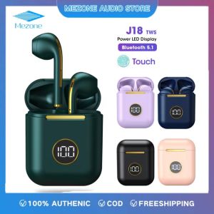 Mezone J18s Wireless Headphone Bluetooth Original 5.0 Earphone Long Battery Headset Fast Charging Earbuds Touch Control With Microphone Waterpoof For Android All Phones