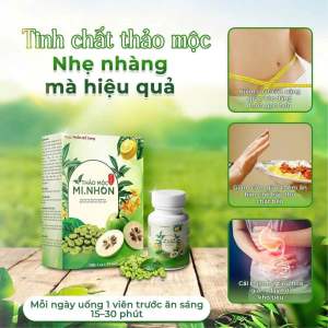 Thảo mộc Giảm Cân MI NHON Hộp 30 viên kèm CẦN TÂY HỦY MỠ MẪU MỚI CỦA vip x2 tiếnn hạnh Bao check mã QR
