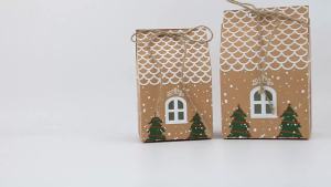 Hộp Kẹo Giáng Sinh Hình Ngôi Nhà Giấy Kraft Túi Quà Tặng Có Dây Gai 20/10 Chiếc Tiệc Lễ Hội Ủng Hộ Xmas Cây Trang Trí Gói Bánh Quy