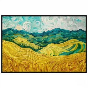 Tranh phong cảnh quê hươngcánh đồng lúa chín vàngphong cảnh ruộng bậc thang vùng miền núitranh treo tườngdán tường.CGI-471