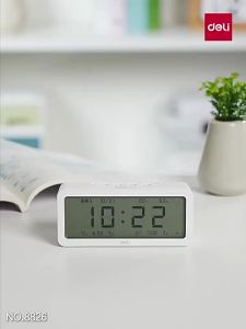 deli | Intelligent Humidity Temperature Display Silent Night Light Electronic Alarm Clock