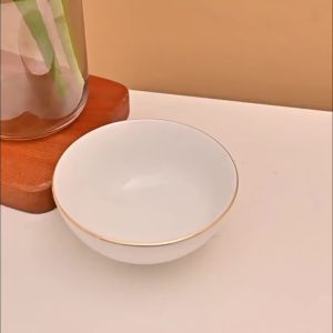 Set 6 Chén Cơm Viền Vàng Đường kính 112 cm Sứ Long Phương Cao Cấp