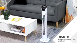 Tower Fan Inverter Electric Stand Fan with Remote Control Bladeless Stand Fan Home Office Cooling Fan 3 Speeds Wind