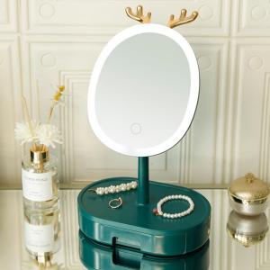 Lighted Portable Smart Makeup Mirror with Organizer