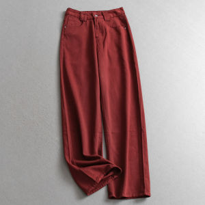 Loose High Waist Womens Jeans Straight Leg Pants Floor-Length Casual Comfortable Cotton Denim Trousers Autumn New Arrival