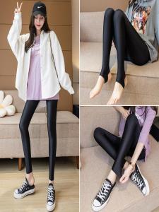 กางเกงลำลองผู้หญิงแบบบางระบายอากาศได้ดี ป้องกันแสง ด้านนอก ทรงสลิมฟิต ยืดหยุ่นสูง กางเกงขายาวผ้าไหมน้ำแข็ง