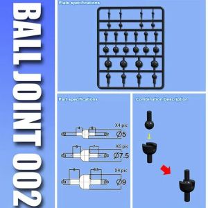 SBJ001-004ชิ้นส่วนข้อต่อซุปเปอร์บอลแบบเคลื่อนย้ายได้ Peralatan Bangunan โมเดลสำหรับ MG RG HG ชุดประกอบตุ๊กตาขยับแขนขาได้โมเดลกันดั้มเครื่องประดับ DIY
