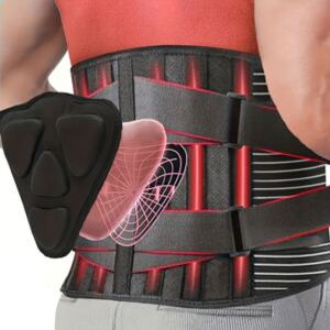 1PC Back Brace for Lower Back Pain Relief - Breathable Lumbar Support Belt with Pad for Herniated Disc Sciatica - Adjustable Ba