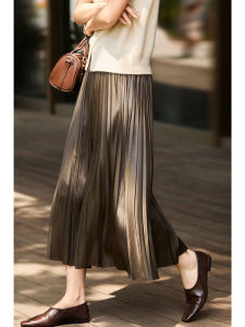Flowing Light Dance A-line Skirt Silky Softness Hang Feeling Slim Inner Lining