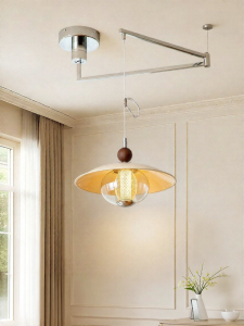 FANCY LAMP CLUB | Retro Cream Style Full Spectrum Eye-Protective Swivel Arm Chandelier