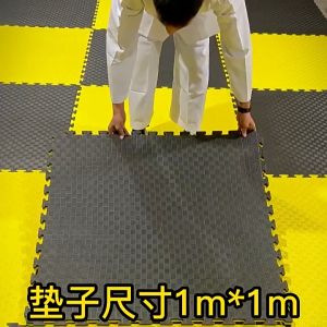 แผ่นยางฟิตเนส แผ่นรองโยคะ แผ่นยางปูพื้น แผ่นโฟมกันกระแทก แผ่นใหญ่ 100x100ซม. หนา 2ซม. กันน้ำ กันลื่น มีขอบปิด4ด้าน