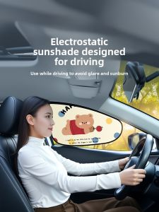 HELLOLEIBOO | Sun Protection Privacy Shade for Car Windows with Static Adhesive and Cartoon Design