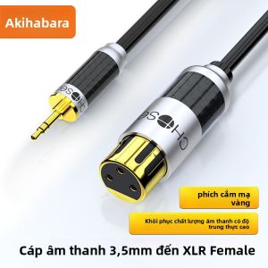 Choseal | Dây Cáp Âm Thanh Đồng Tinh Khiết 3.5mm sang XLR cho Kết Nối Micro tới Thẻ Âm Thanh Stereo Đôi Kênh Cung Cấp Điện