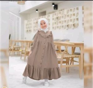 GAMIS ANAK PEREMPUAN DRESS BAHAN CRINGKLE UNTUK ANAK USIA 1-10TAHUN