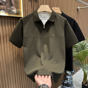 Mens Heavyweight Polo Shirt Short Sleeve Breathable Wide Shoulder T-Shirt American Style Tagkita Brand Polyester Fiber Cool Feeling