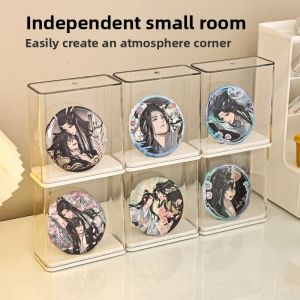 Acrylic Metal Badge Storage Box Display Frame Barbecue Storage Organizer Rectangle Desktop Simple Design Clear Cover