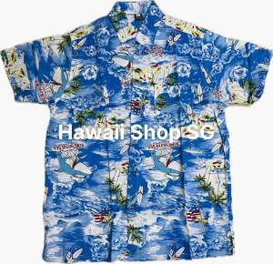 (Bigsize 150kg) Áo sơ mi Hawaii hoa lá nam nữ áo sơ mi đi biển {Link 1}