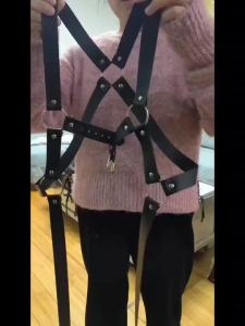 Trendy Mens Suspender cos Shoulder Strap Belt Casual Decoration Website Red Wear ins All-Match Street Niche Mens Suspender