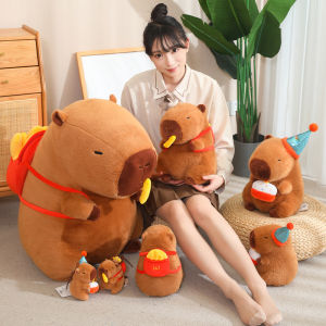 JOJO CASTLE Kawaii Capybara Plush Toy Cartoon Animal Creative Stuffed Doll Cute Backpack Key Pendant Soft Sofa Pillow Kid Birthday Xmas Gift