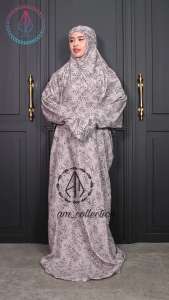 Mukena Terusan Dewasa Katun Mikro Motif Bunga Kekinian