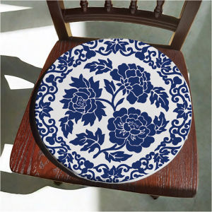 Đệm Ghế Gốm Sứ Họa Tiết Hoa Cỏ Tròn Bằng Vải Lanh Cotton Đệm Ghế Trà Đệm Ghế Mùa Xuân Thu Đông Có Thể Tháo Rời
