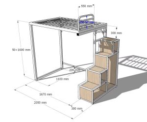 Loft bed customize for helper room singapore/utility/store room/bomb shelter