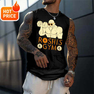 Bandai | Gym Anime Dragon Ball Master Roshi Super Saiyan Harajuku Spring Summer Tank Top Casual Sports Fitness Cotton Sleeveless Shirt