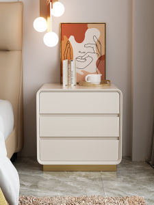 Luxury Cream White Nightstand Drawer