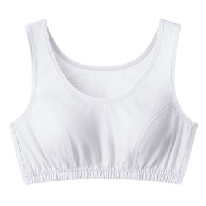 Spring Weave Pure Cotton Bra No Steel Ring Front Button Summer Thin Vest Style Womens Underwear Breathable Comfortable Elderly Womens Full Cup Bra