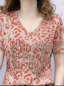 QIAOXIZI | Slimming V-Neck Short Sleeve T-Shirt for Plus Size Women