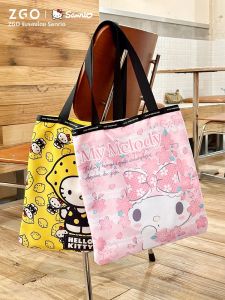 กระเป๋าถือ ZGO Hellokitty ความจุขนาดใหญ่ กระเป๋าถือสำหรับเดินทาง กระเป๋าถือผู้หญิง กระเป๋าถือแบบสะพายไหล่ กระเป๋าถือแบบทรงสี่เหลี่ยมตั้ง