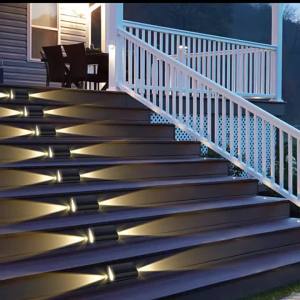 SXH  Solar Outdoor Light Garden Light Fence Railing Decoration Waterproof Stair Step Light for Home Use