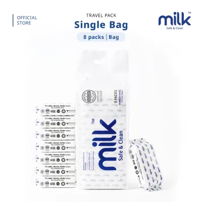 MILK Baby Water Wipes Travel Pack 8s | 99.9% Pure Water | Safe for Face & Mouth